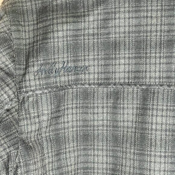 Helly Hansen Mens Plaid Jacket Medium Gray Insulated Padded Coat Gold Lining - Picture 10 of 12